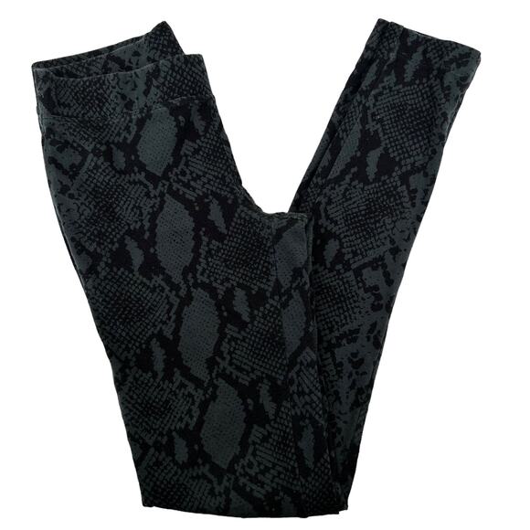 Express Green Black Snakeskin Print Leggings Sz XS - Picture 1 of 6